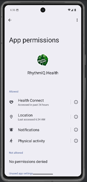Device permissions prompt