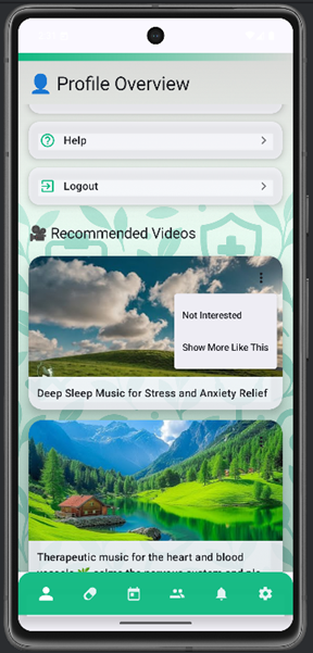Recommendation controls example