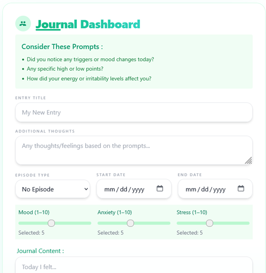 My Journal form example