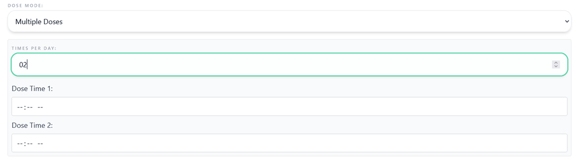 Multiple dose inputs