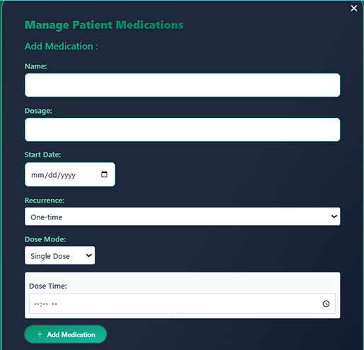 Clinician medication edit modal