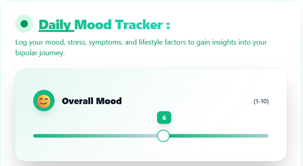 Mood Tracker start screen